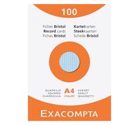 Fiche bristol 210 x 297 quadrillée 5 x 5 assortie Exacompta - Boite de 100
