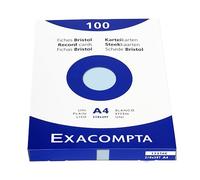 Fiche bristol 210 x 297mm unie bleu azur non perforée Exacompta - Boîte de 100