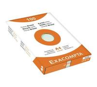 Exacompta - Fiches bristol A4 210x297 mm quadrillées 5x5 non perforées assorties x100