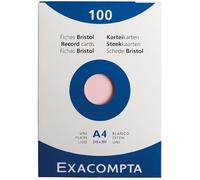 Fiche Bristol Uni Rose 210x297 - Boite De 100