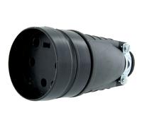 Fiche caoutchouc noir 3P+T 20 A Legrand - Femelle - Sortie droite - Noir