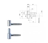 Fiche complète M+F - nœud plat court 13mm - butée à bille - 10 pièces OTLAV