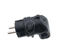 Fiche coudée à 3 broches 2,5 mm² P+N+PE D/F/B/I en caoutchouc plein IP44 240 V CEE7/7 Type E+F 16 A 16 A