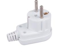 Fiche coudée de sécurité 230V avec masse Maclean UNISCHUKO 16A 250V blanc Fiche universelle MCE330