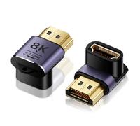 Fiche coudée HDMI, 2PCS fiches coudées HDMI 90 degrés et 270 degrés avec 8K@60Hz / 4K @120Hz UHD2.1 Arc HDR10 et Dolby Vision pour PS5, TV Stick