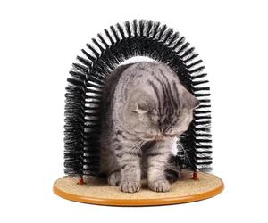 Fiche de bien-être pour chaton | Brosse à fourrure pour tapis à l'intérieur | Structure peu encombrante | Alignement facile, assemblage sans outil, support ferme sans basculer. Poste à gratter du coin