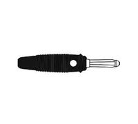 FICHE DE BOUCHON Hirschmann 4 mm AVEC TROU TRANSVERSAL ET RACCORDEMENT DE SOUDURE - NOIR (BULA 30K)