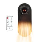 Fiche de chauffage mural -in - de mémoire | Thermostat à distance à distance Timer de sécurité d'écran LED Protection de surchauffe Rochering Head Céramique Table de chauffage de bureau
