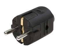 Fiche de contact de protection reconnectable en noir, 250 V~/10-16 A, compatible avec les câbles H05VV-F 3 x 1,0 mm² ou 3 x 1,5 mm²