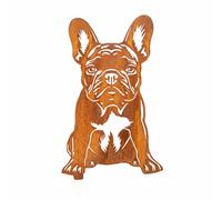 Fiche de jardin en rouille noble bouledogue français chien métal résistant au...