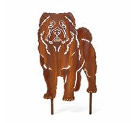 Fiche de jardin en rouille noble Chow Chow chien décoration métal rouille...