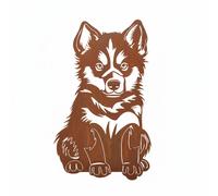 Fiche de jardin en rouille noble Husky bébé chien décoration métal rouille ré...