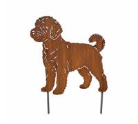 Fiche de jardin en rouille noble Labradoodle chien décoration métal rouille...