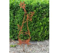 Fiche de jardin en rouille noble lutin timo papillons nain gnome décoration d...