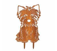 Fiche de jardin en rouille noble Yorkshire Terrier chien décoration métal rés...