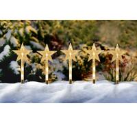 Fiche de jardin LED étoile 24 cm - Set de 5 - Barres lumineuses décoratives avec minuterie