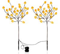 Fiche de jardin LED PHYSALIS en set de 2 - 75 cm / 48 LED - pile et minuterie