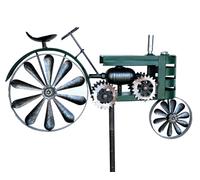Fiche de jardin métal tracteur XL 160 cm tracteur vert 96106 carillon éolienne