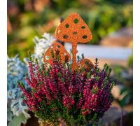 Fiche de jardin rouille noble champignon mouche décoration d'automne fiche métallique 15cm 6er Set