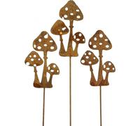 Fiche de jardin rouille noble champignon mouche Décoration rouille métal 10cm Set de 6 champignons Jardin Décoration balcon