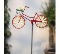 Fiche de jardin "vélo" en métal, multicolore, fluorescente, 42 x 117 cm de haut, grande fiche décorative, décoration de jardin pour l'extérieur