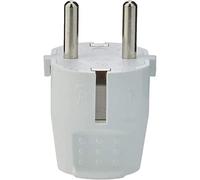 Fiche droite 4,8 mm t/terre 16 A, PVC, idéale pour connecter des appareils électriques et assurer la sécurité dans les installations.