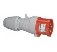fiche droite mâle 16 ampères 3p+t ip44 rouge - legrand 555128