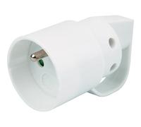 Fiche électrique - Avec anneau - Dhome - 2P+T - 16 A - Femelle - Blanc