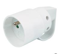 Fiche électrique - Avec anneau - Dhome - 2P+T - 16 A - Femelle - Blanc