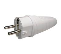 Fiche électrique en caoutchouc - 230 V - 16 A - IP44 - Étanche - Incassable - Fiche Schuko avec décharge de traction - Fiche de contact de protection avec douille anti-torsion - Convient pour