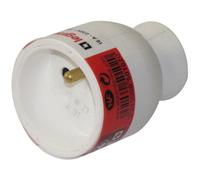 Fiche électrique femelle - 2 phases + terre - sortie droite - blanc