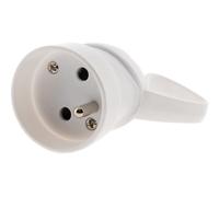 Fiche électrique femelle à anneau 2 pôles + terre 16A, Blanc