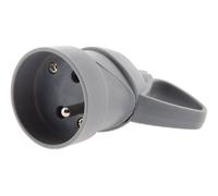 Fiche électrique femelle à anneau 2 pôles + terre 16A. Gris ZENITECH