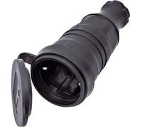Fiche électrique femelle avec terre interBär 9005-004.01 caoutchouc 230 V noir IP44