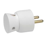 Fiche électrique mâle 2 phases - LEGRAND - Sortie basse - Plastique - 16 A - Blanc