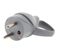 Fiche mâle anneau -16A 2P+T - gris - Zenitech