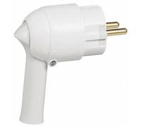 Legrand - Fiche mâle avec terre plastique - extraction facilitée - blanc