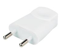 Fiche électrique - Plate - Dhome - 2P-6 A - Mâle - Blanc