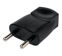 Fiche électrique - Plate - Dhome - 2P - 6 A - Mâle - Noir