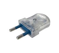 Fiche électrique plate transparente mâle - 250Vac, 10A, IP20 | Trouvez la connectique électrique idéale