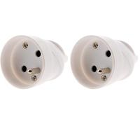 Fiche femelle 16A 2P+T - blanc - Zenitech (Lot de 2)