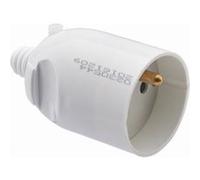 Fiche femelle 2P+T 16 ampères sortie câble droite ouverture à coiffe DEBFLEX Blanc - 713710 Blanc G