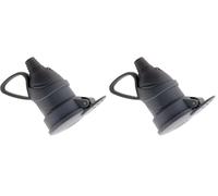 Fiche femelle à clapet 16A 2P+T - gris - Zenitech (Lot de 2)