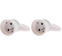 Fiche femelle anneau 1 prise 16A 2P+T - blanc - Zenitech (Lot de 2)