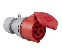 as - Schwabe Coupleur CEE - 400 V / 32 A / 5 pôles - bornes à vis - Adaptateur CEE 5 pôles / 6h - Coupleur de puissance pour usage extérieur, chantiers & camping - IP44 - Gris/Rouge I 60427