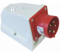 Fiche femelle fixe droite 32A 3P+T+N 400V IP44 9525-6