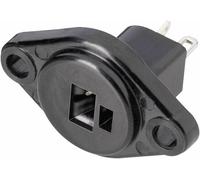 Fiche haut-parleur embase femelle, contacts droits BKL Electronic 0205012 Nombre de pôles: 2 noir