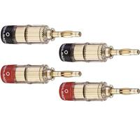Fiche haut-parleur mâle, droit Oehlbach 3020 or, rouge, noir 4 pc(s) Piece