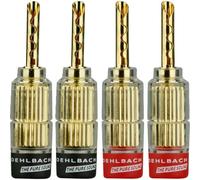 Fiche haut-parleur mâle, droit Oehlbach 3021 rouge, noir 4 pc(s)