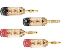 Fiche haut-parleur mâle, droit Oehlbach 3030 or, rouge, noir 4 pc(s) Piece